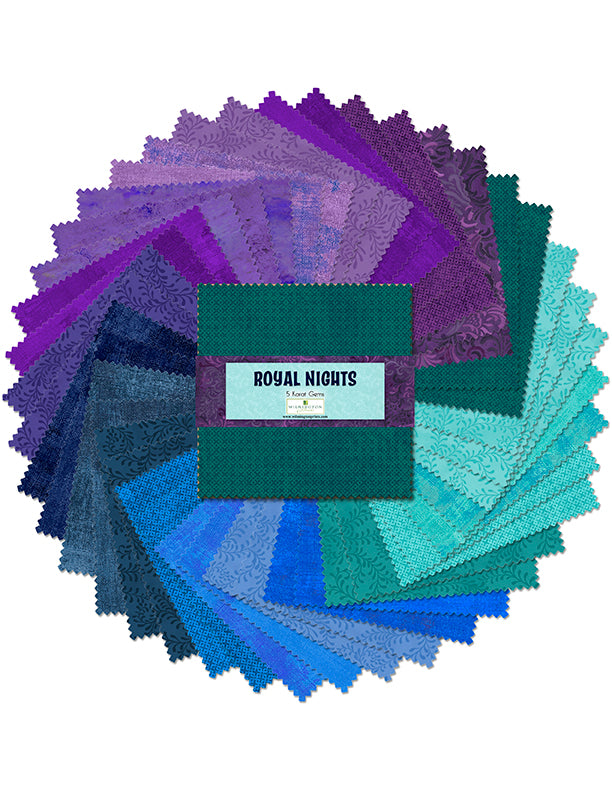 ROYAL NIGHTS 5 Karat Gems 5-Inch Precuts by Wilmington Prints