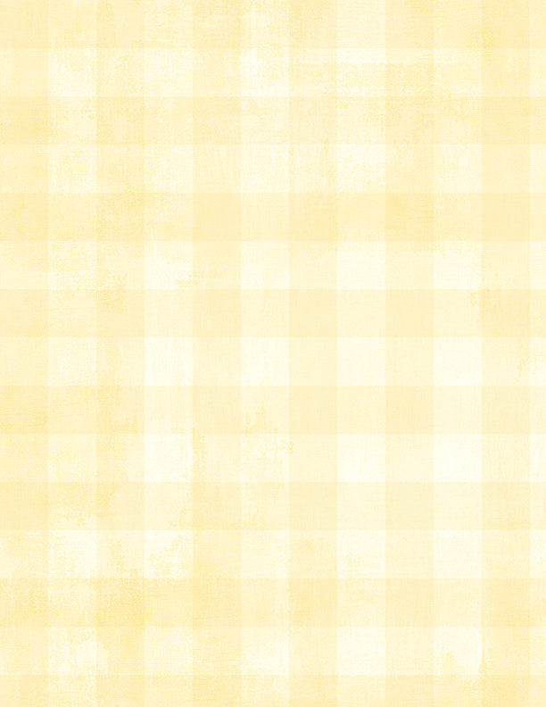 Dry Brush Checks: SOFT YELLOW Fabric (1/2 yd)