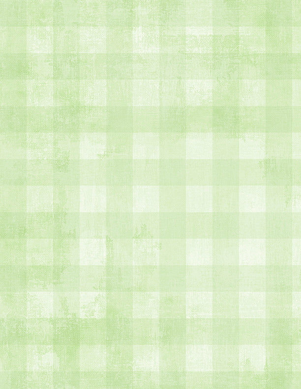 Dry Brush Checks: PALE LIME Fabric (1/2 yd)