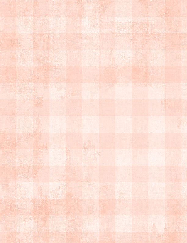 Dry Brush Checks: PALE APRICOT Fabric (1/2 yd)