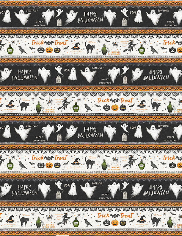 Midnight Hauntings: REPEATING STRIPE MULTI Fabric (1/2 yd)