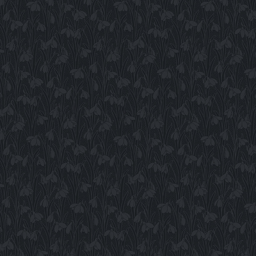 Liberty Fabrics Snowdrop Spot: SLATE BLACK (1/2 yd.)