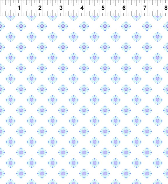 Dragon Friends: BLUE GEO 6 Fabric (1/2 yd)