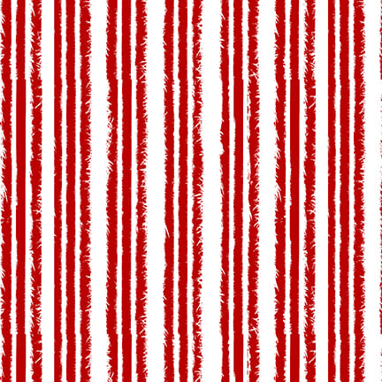 Snow Crew: RED & WHITE FUZZY STRIPE 1291-08 Fabric (1/2 yd)