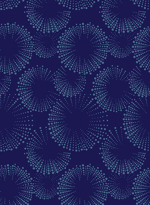 Documentaries: STARBURST DOTS NAVY Fabric (1/2 yd)