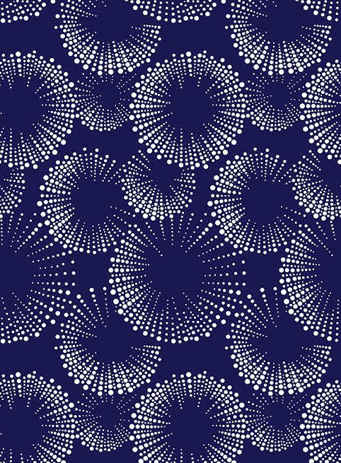 Documentaries: STARBURST DOTS Navy/White Fabric (1/2 yd)