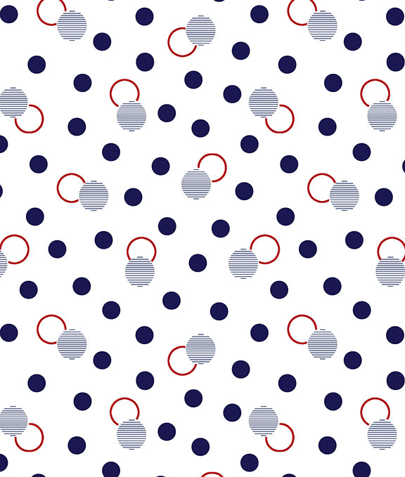Documentaries: LOTS OF DOTS White Fabric (1/2 yd)