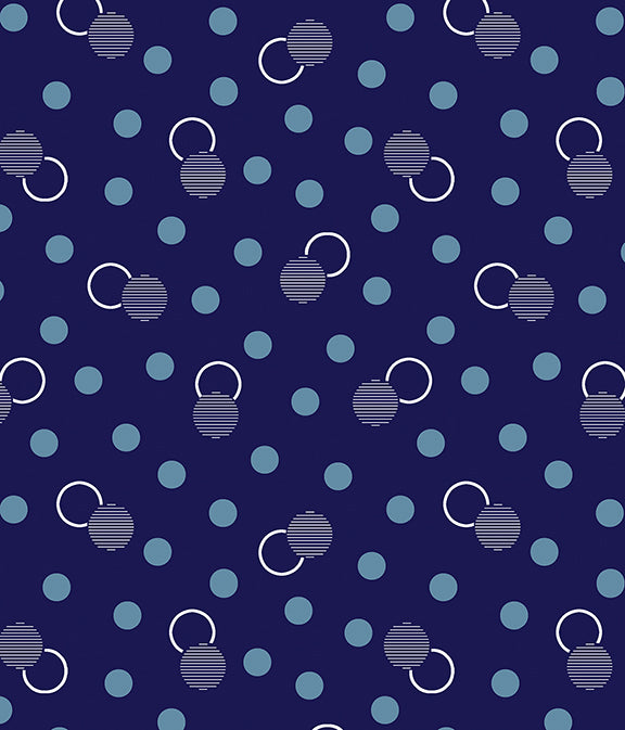 Documentaries: LOTS of DOTS NAVY Fabric (1/2 yd)