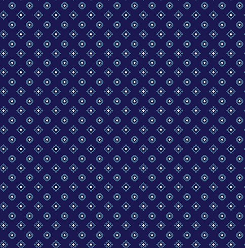 Documentaries: DIAMOND CALICO NAVY Fabric (1/2 yd)