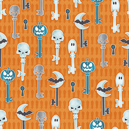 Welcome Foolish Mortals - Glow: KEYS Fabric: Q-1448G-33 - (1/2 yd.)