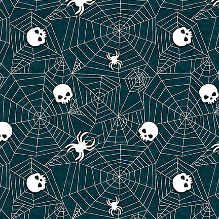Welcome Foolish Mortals - Glow: SPIDERWEB Fabric: Q-1450G-77 - (1/2 yd.)
