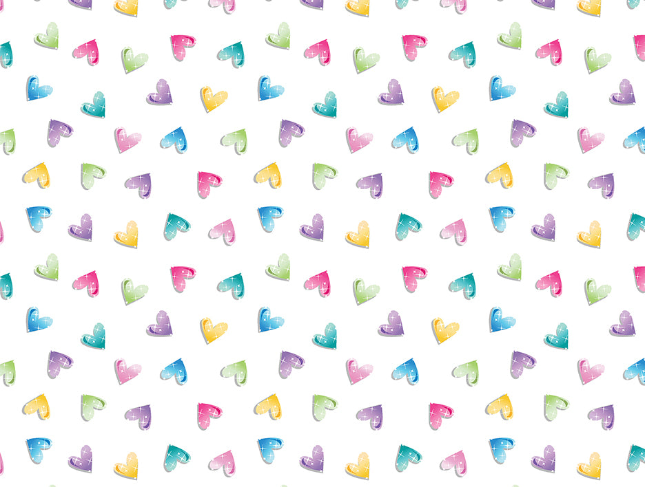 Fairytale Dreams: BEJEWED HEARTS - WHITE Fabric (1/2 yd.)