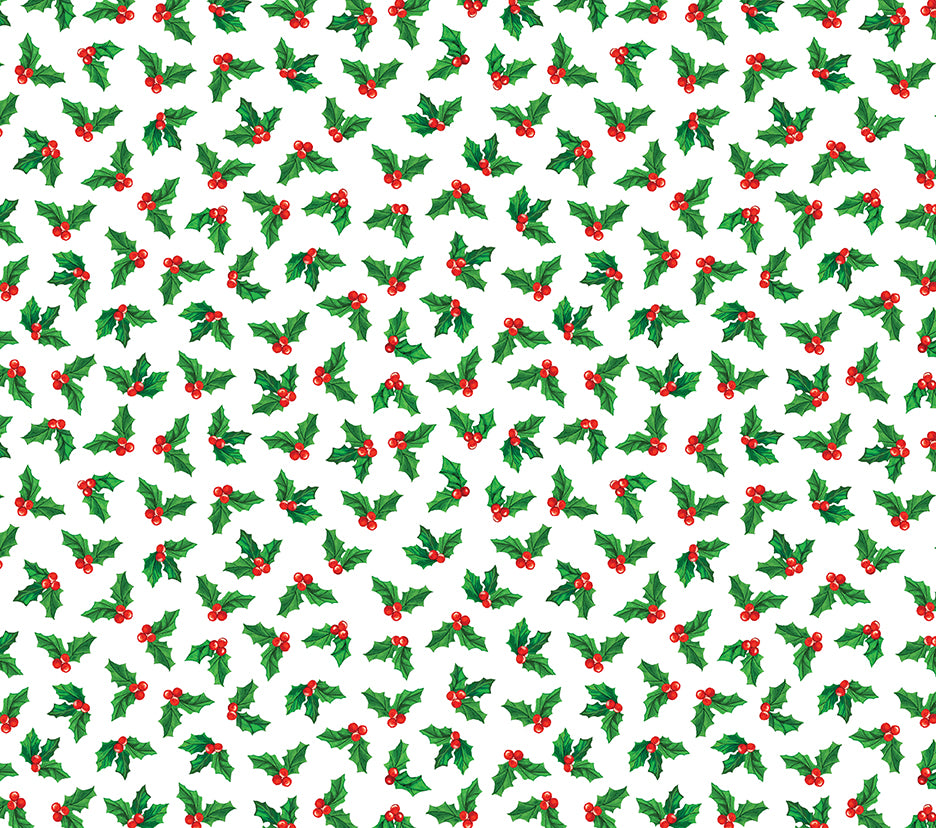 Sugar & Spice LITTLE HOLLY WHITE Fabric 1457609B - (1/2 Yd.)