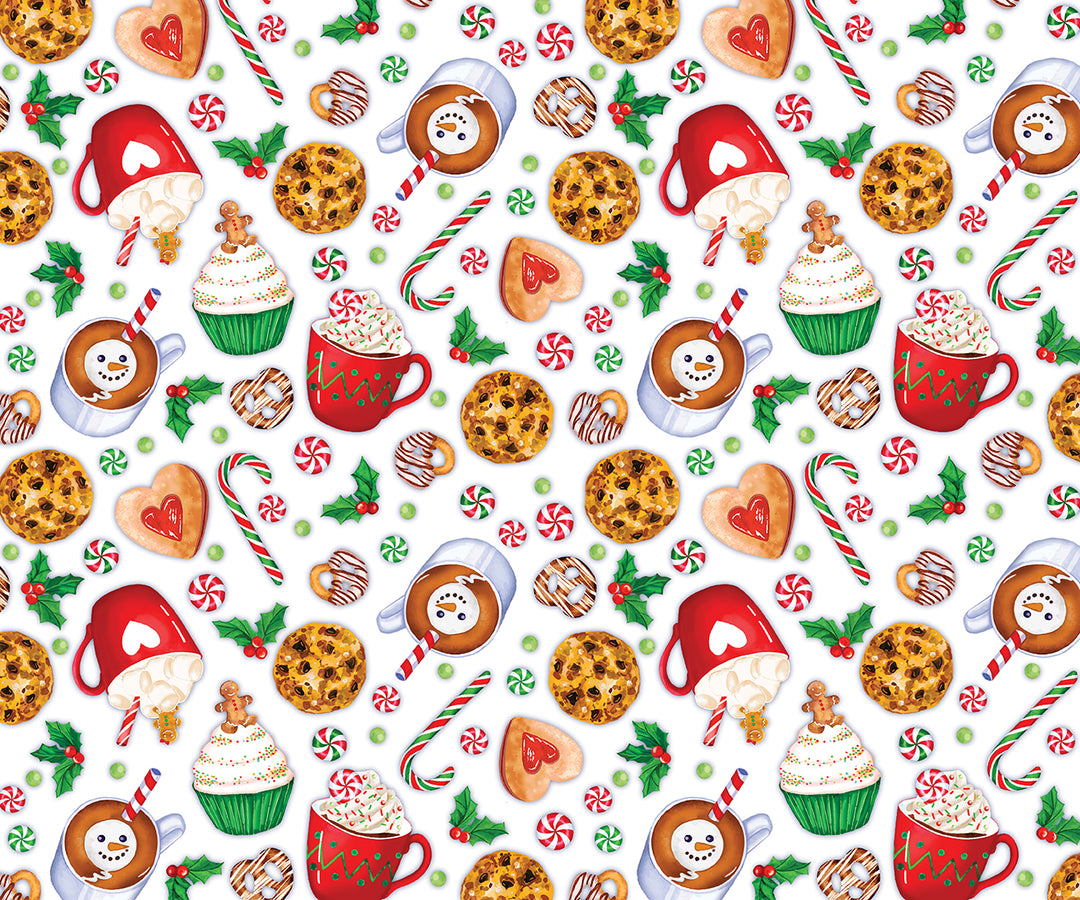 Sugar & Spice: HOLIDAY TREATS WHITE Fabric (1/2 yd)