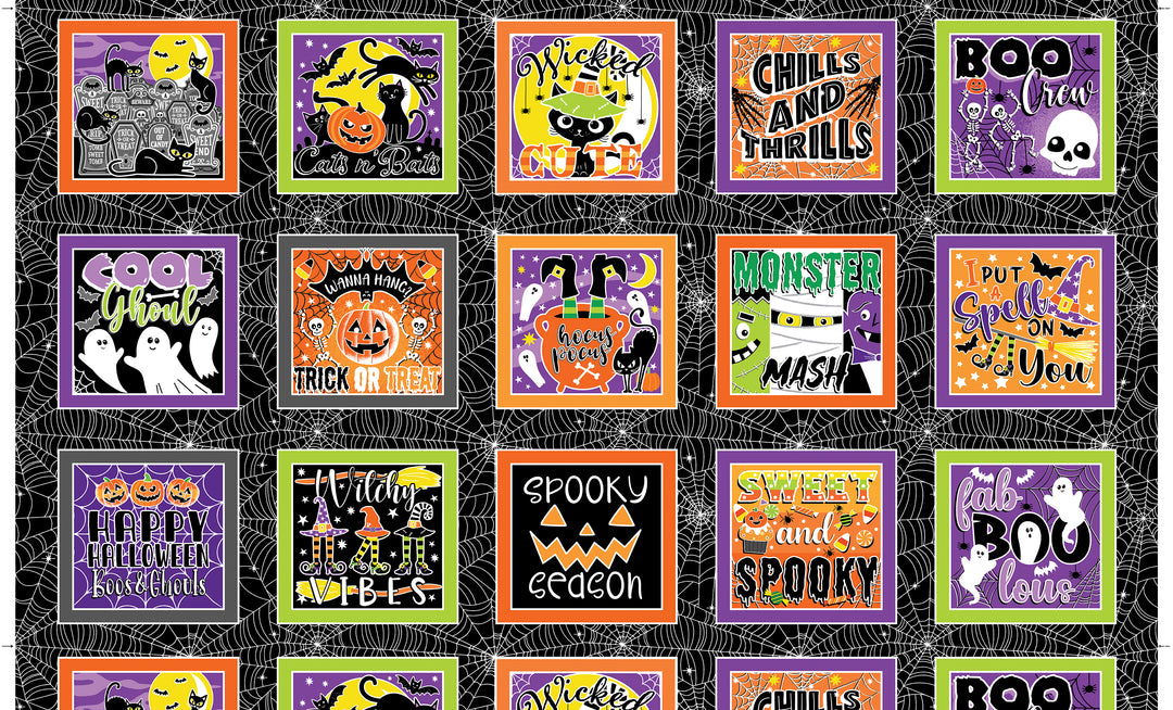 Chills & Thrills: BOXES BLACKS Fabric 14607G12B (1/2 yd.)