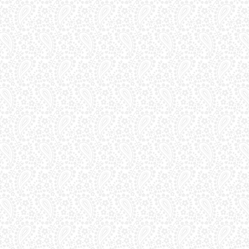 Classic Keepsakes PAISLEY FLORAL WHITE: 1465009B - (1/2 yd.)