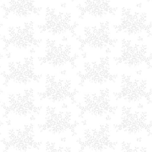 Classic Keepsakes MINI FLORAL BOUTIQUE WHITE: 1465109B - (1/2 yd.)
