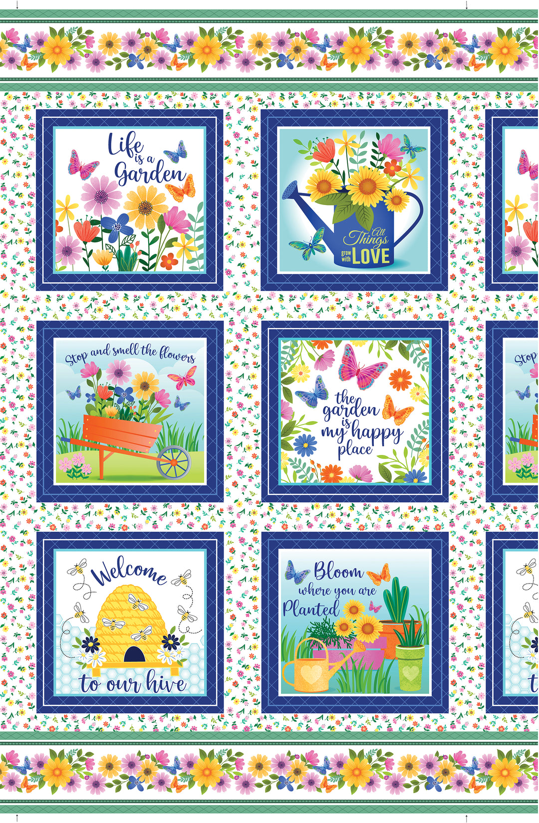 LOVE GROWS HERE Fabric Panel