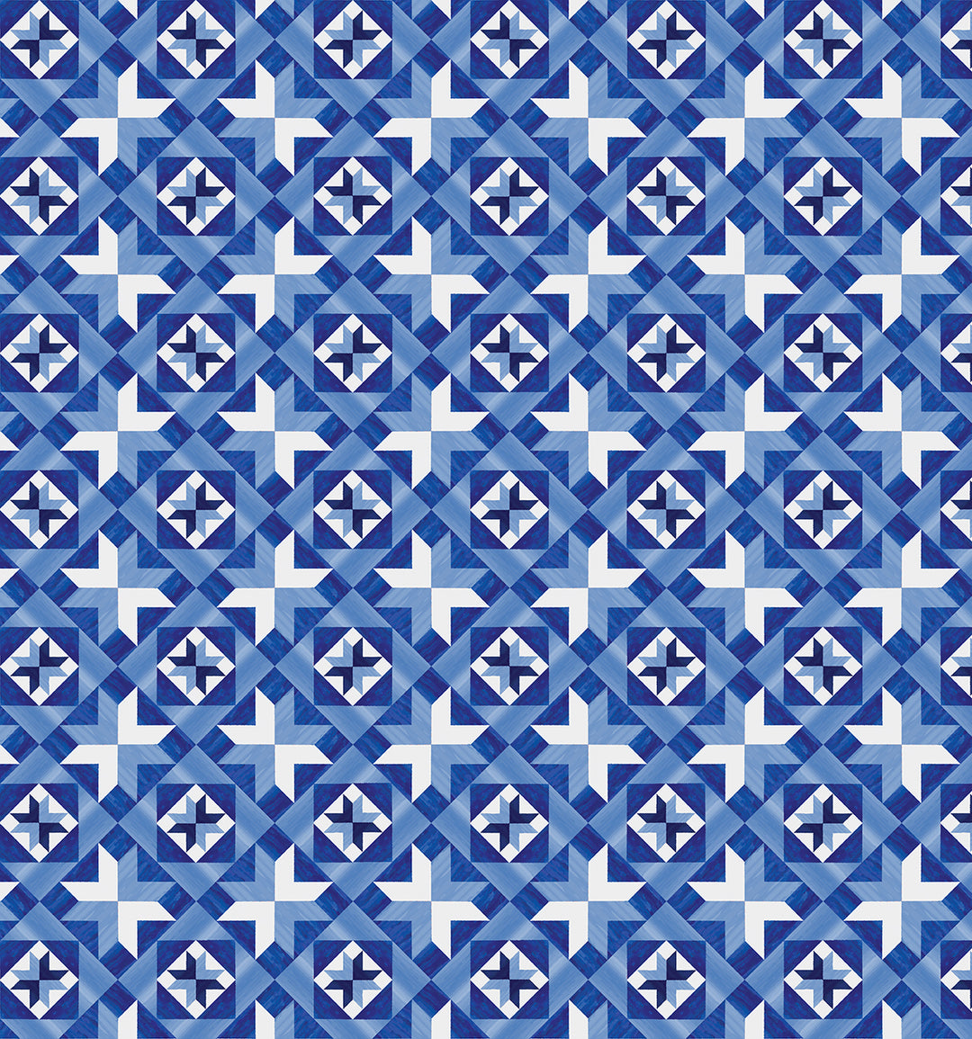 Faith, Family, Freedom: PATRIOTIC GEO BLUE Fabric (1/2 yd)