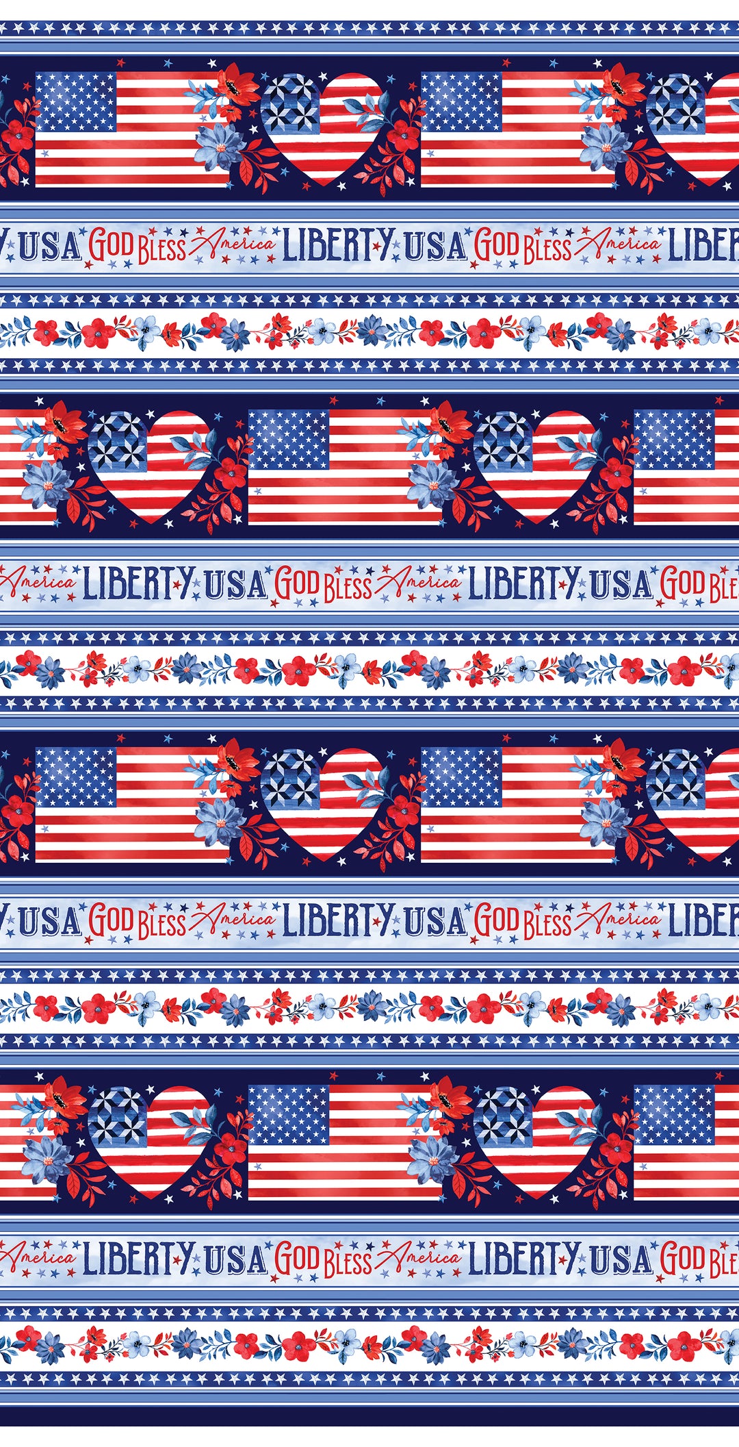 Faith, Family, Freedom: AMERICA STRIPE MULTI Fabric (1/2 yd)