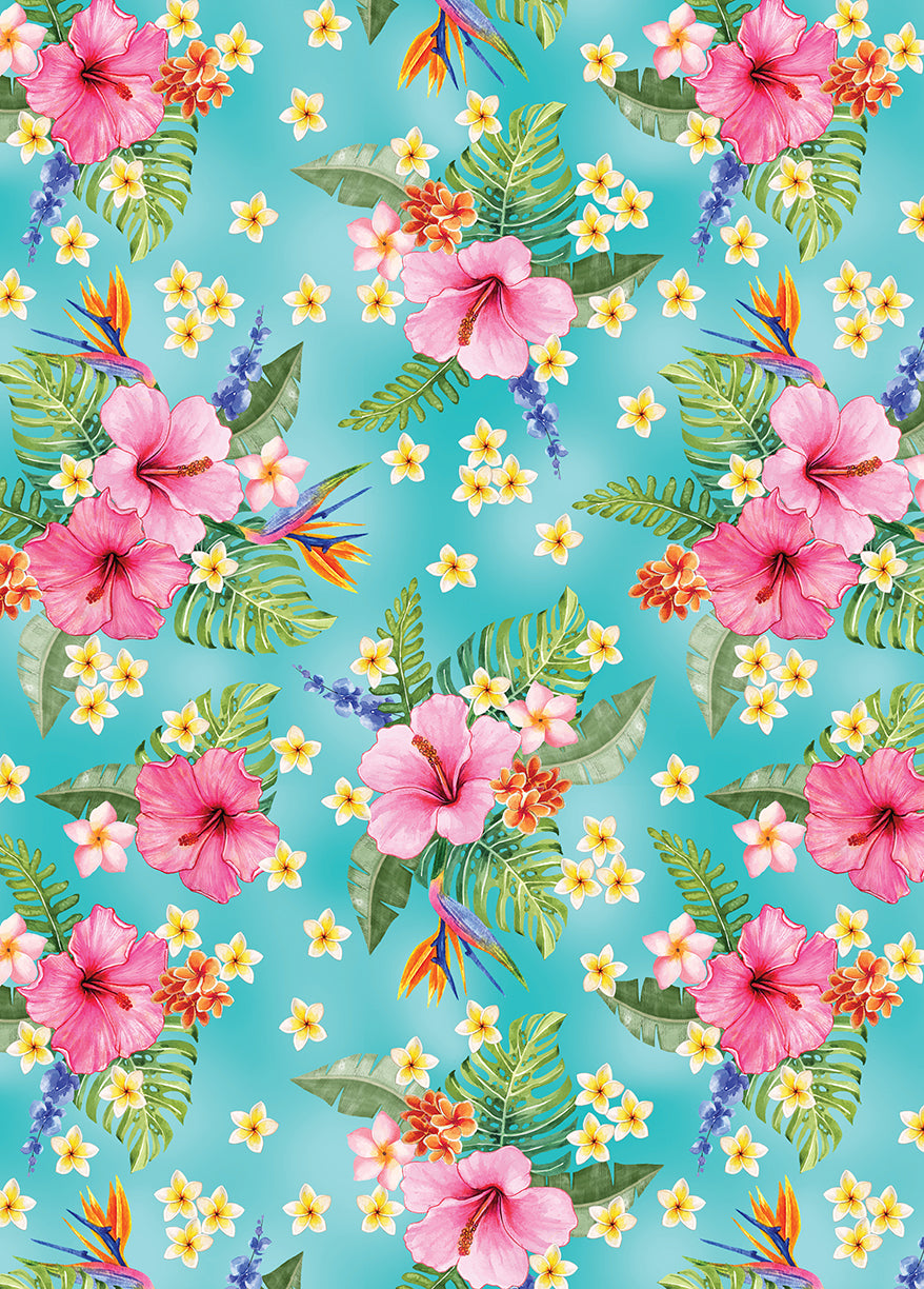Paradise Awaits: PARADISE TEAL Fabric (1/2 yd)