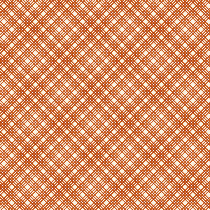 Hello Pumpkin CRISP PLAID ORANGE - by Cherry Blossoms Quilting (1/2 yd)
