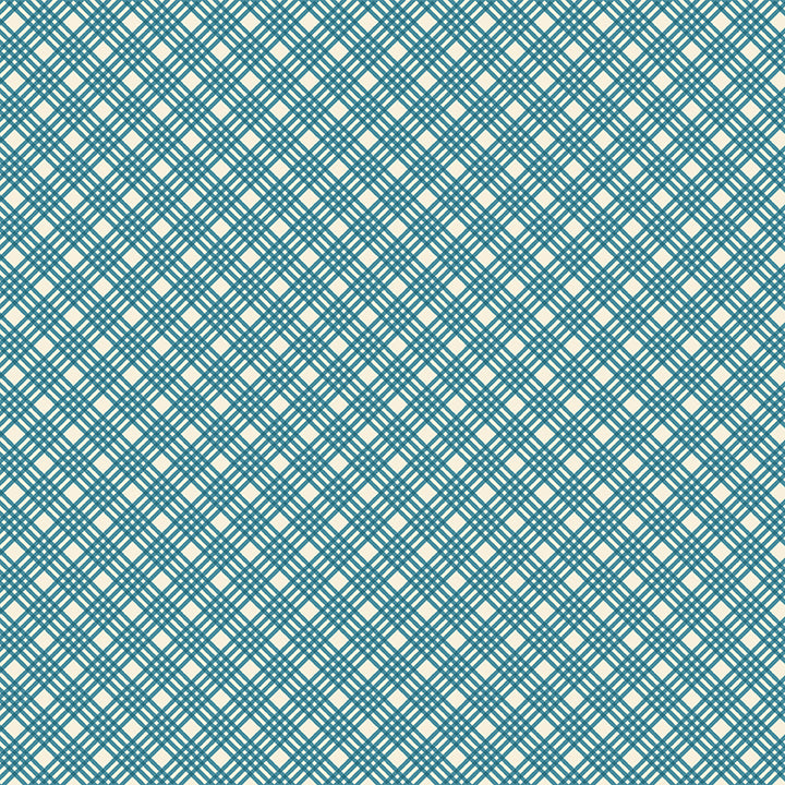 Hello Pumpkin CRISP PLAID BLUE - by Cherry Blossoms Quilting (1/2 yd)
