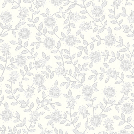 FIELD FLORAL WHITE/GREY 108-Inch Wide Backing Fabric: 16389W09B (1 yard)