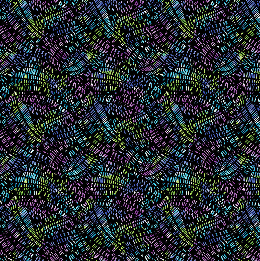 Go With The Flow: MOSAIC FLOW Black/Multi Fabric (1/2 yd)