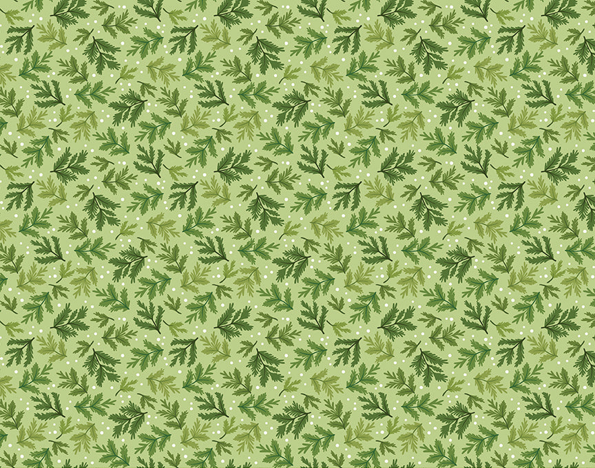 Snow Fall: SILVERTIP HOLLY Fabric by Shelly Cavanna (1/2 yd)