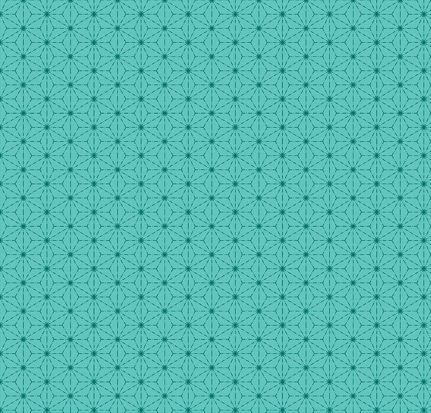 Snow Fall: STITCHES TURQUOISE Fabric by Shelly Cavanna (1/2 yd)