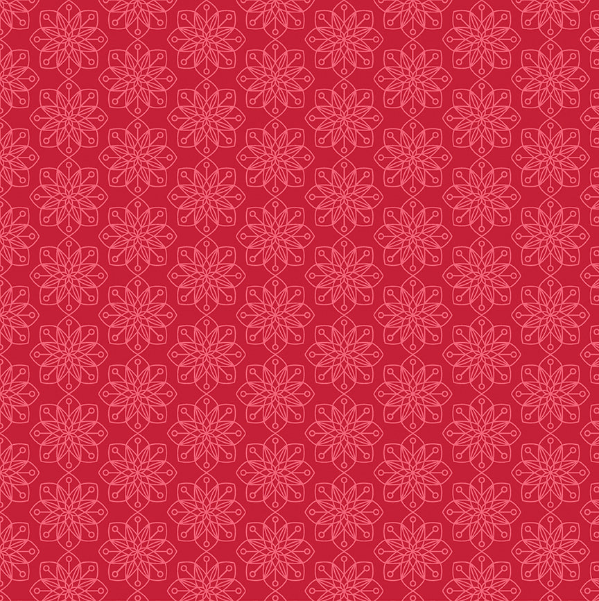 Snow Fall: AMARYLLIS BERRY Fabric by Shelly Cavanna (1/2 yd)