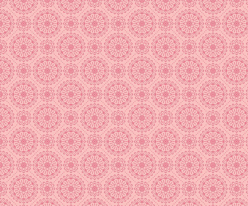 Among The Wildflowers: MEADOWSWEET CORAL Fabric (1/2 yd) by Shelly Cavanna