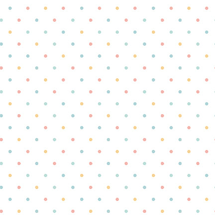 Boho Buddies: WHITE DOT Fabric (1/2 yd)