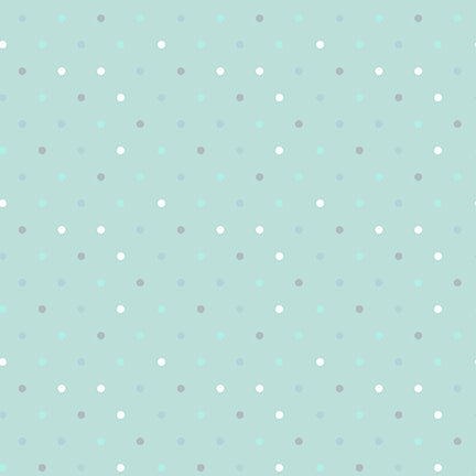 Boho Buddies: LIGHT TEAL DOT Fabric (1/2 yd)