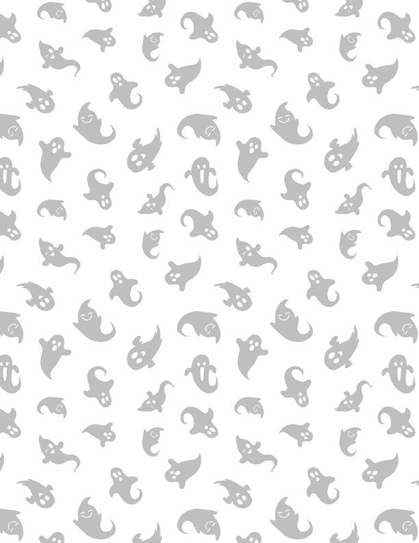 Spooky Spectacle: GHOST TOSS White on White Fabric (1/2 yd)