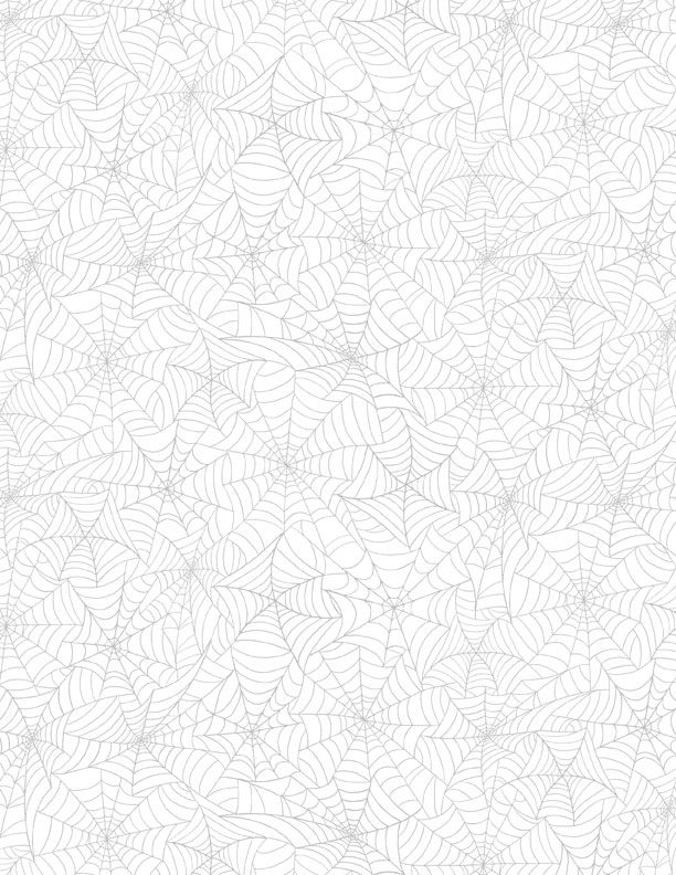 Spooky Spectacle: SPIDER WEB All Over White on White Fabric (1/2 yd)