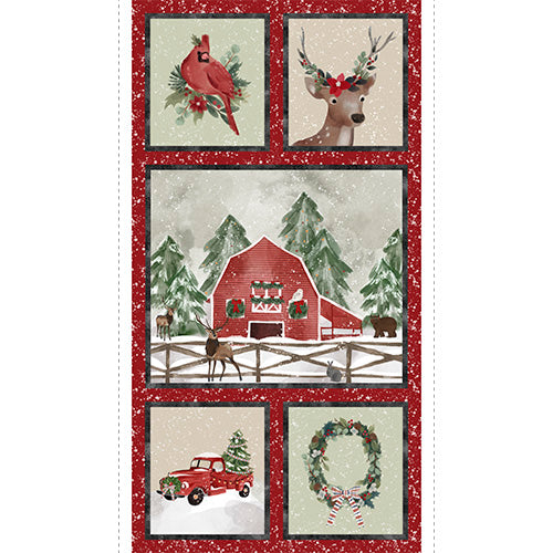 CHRISTMAS In The COUNTRY 24" Fabric Panel