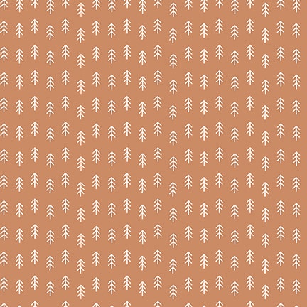 Cheerful Cheeks RUST TREES Digitally Printed Fabric (1/2 yd.)