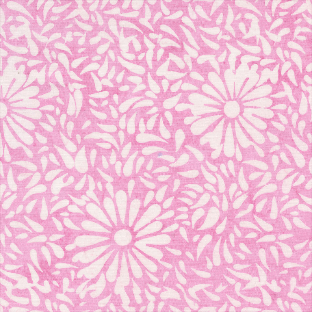 JDJ - Lollypop: Pink Lemonade DAISY PETALS Batik Cotton Fabric (1/2 yd)