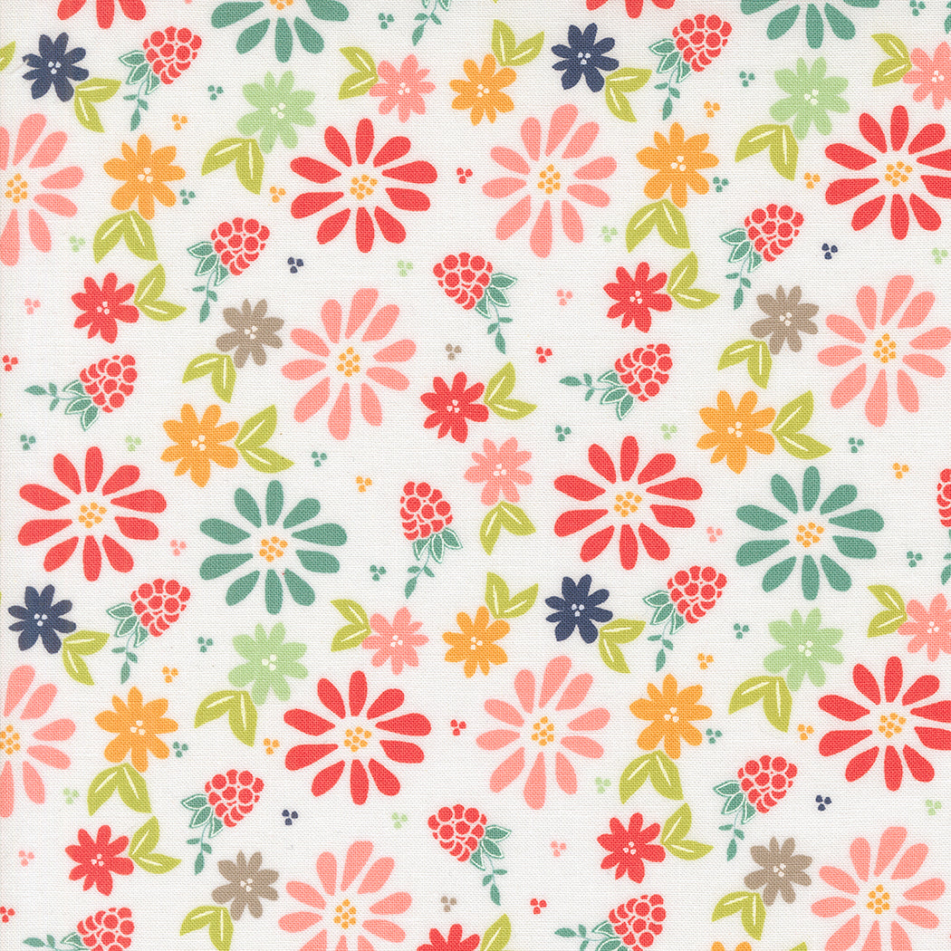 Raspberry Summer: CLOUD Spring Berries Florals Fabric by Sherri & Chelsi (1/2 yd)