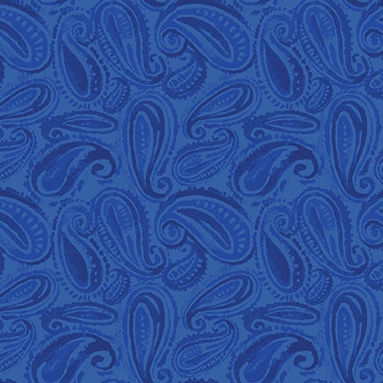 Lucky Stars: COLBALT PAISLEY Fabric (1/2 yd)
