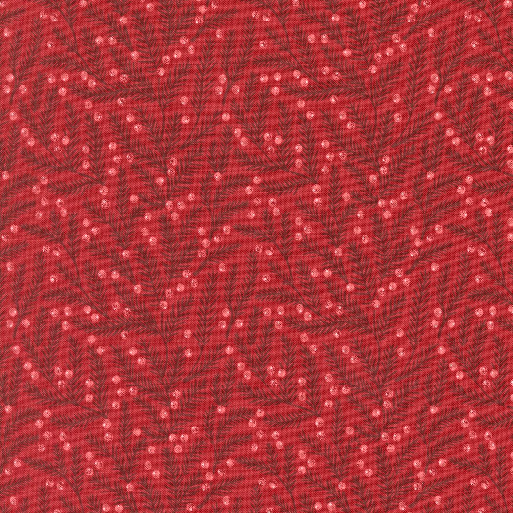Berry and Pine: PINE NEEDLES BLENDERS Cranberry Fabric (1/2 yd) by Lella Boutique