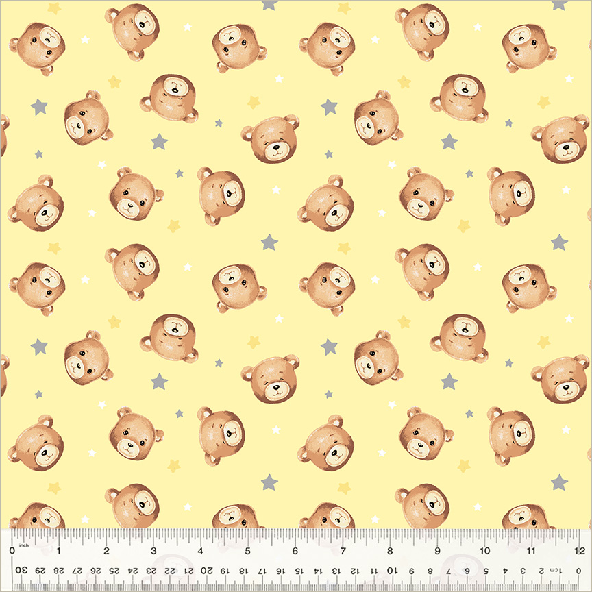 Sweet Dreams BABY BEAR-PALE YELLOW Fabric by Whistler Studios (1/2 yd.)