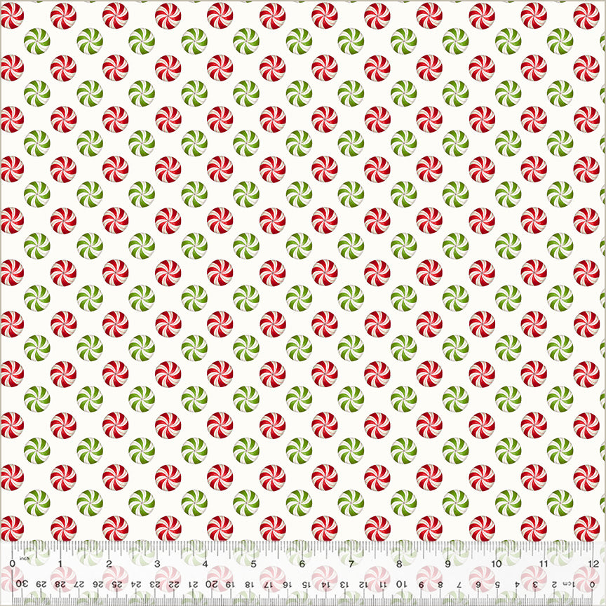 A Very Terri Christmas: PEPPERMINT-IVORY Fabric (1/2 yd.)