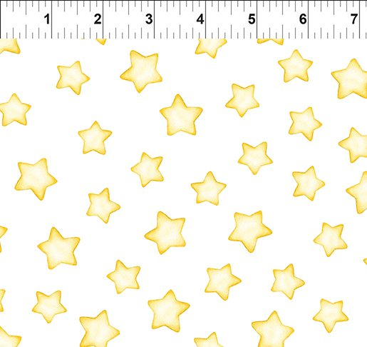 Dragon Friends: STARS WHITE Fabric (1/2 yd)