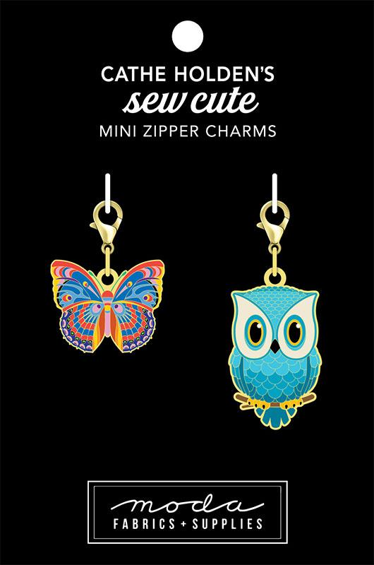 Sew Cute Mini Zipper Charms - Butterfly and Owl