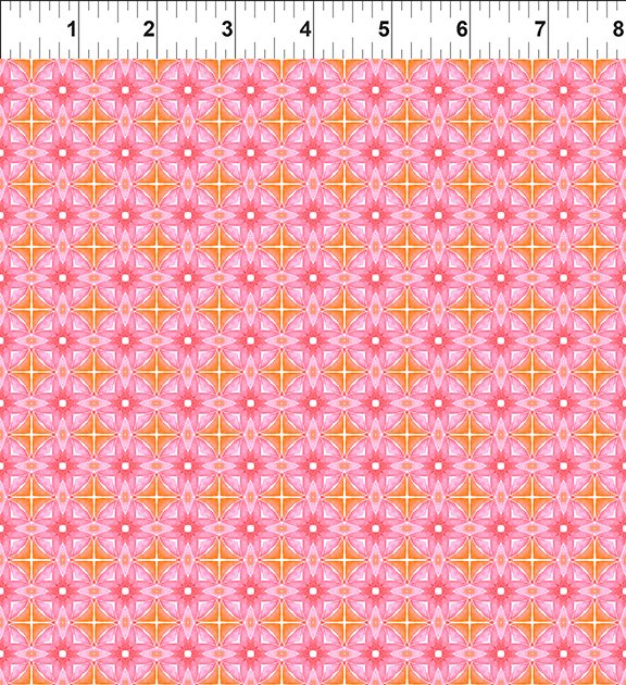 Dragon Friends: PINK GEO 1 Fabric (1/2 yd)