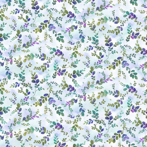 Point of View: SKY LEAF SPRIGS Fabric (1/2 yd)