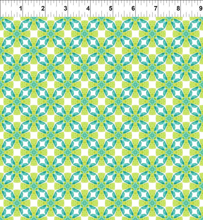 Dragon Friends: LIME GEO 3 Fabric (1/2 yd)